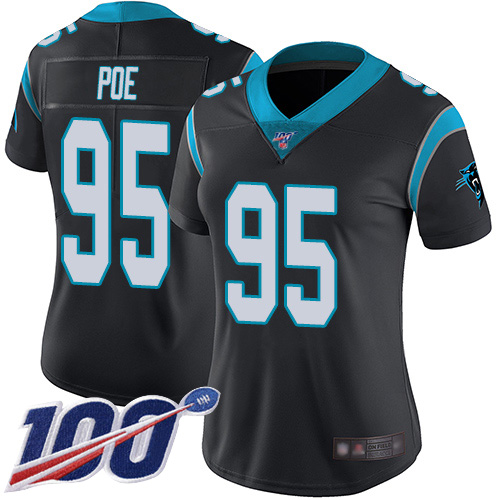 Carolina Panthers Limited Black Women Dontari Poe Home Jersey NFL Football 95 100th Season Vapor Untouchable